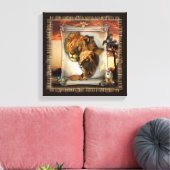 アフリカの野生動物ライオン キャンバスプリント (インサイチュ (リビング))