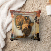 アフリカの野生動物ライオン クッション (ブランケット)