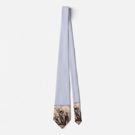 アフリカの野生動物写真撮影ゾウ飲料 ネクタイ (正面)