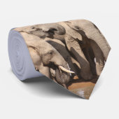 アフリカの野生動物写真撮影ゾウ飲料 ネクタイ (ロール)