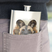 アフリカの野生犬の抽象芸術絵を描（ばちゃばちゃ）跳ねる フラスク (インサイチュ)