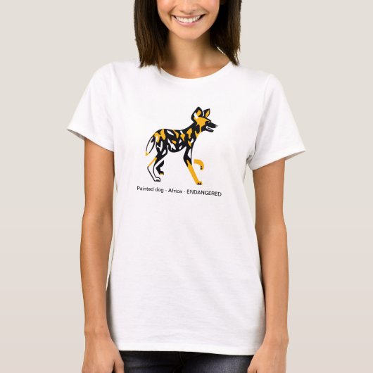 アフリカの野生犬 – -色彩の鮮やか犬 – 絶滅危惧動物 Tシャツ (正面)