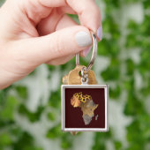 アフリカの野生生物の地図キーチェーン キーホルダー (手)