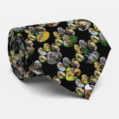 アフリカの野生生物の足跡コラージュのネックタイ ネクタイ (ロール)