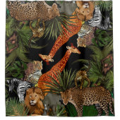 アフリカの野生生物シャワーカーテン シャワーカーテン (正面)