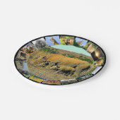 アフリカの野生生物フォトコラージュRhino Reeds ペーパープレート (アングル)