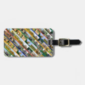 アフリカの野生生物数々のストライプの色コラージュ ラゲッジタグ (正面横)