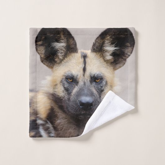 アフリカの野生絵を描犬 ウォッシュタオル (ウォッシュタオル)