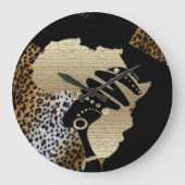 アフリカの金ゴールド ラージ壁時計 (正面)