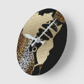 アフリカの金ゴールド、ロゴ ラウンド壁時計 (傾斜)