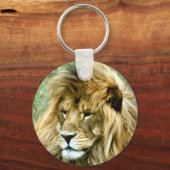 アフリカの雄ライオン キーホルダー (正面)
