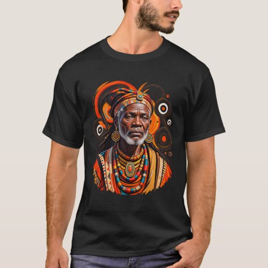 アフリカの霊的長老の肖像画 | 先祖 Tシャツ (正面)