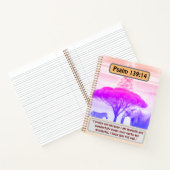 アフリカの静謐さ：象、シマウマと詩篇139:14 ノートブック (内部)