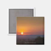 アフリカの風景の上の夕日 マグネット (正面/裏面)