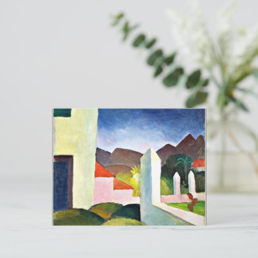 アフリカの風景、抽象芸術アート威厳があるby Macke ポストカード (スタンド正面)