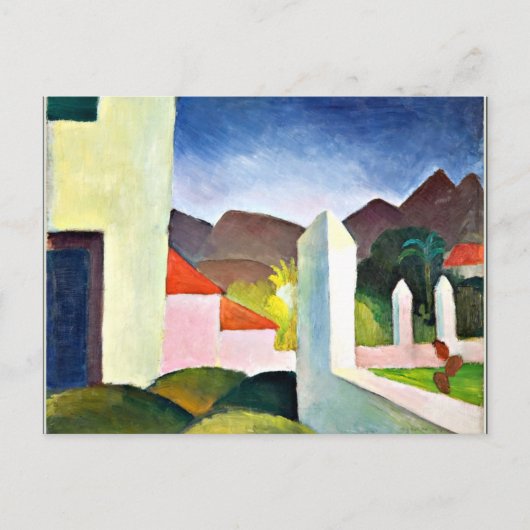 アフリカの風景、抽象芸術アート威厳があるby Macke ポストカード (正面)
