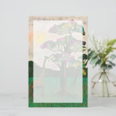 アフリカの飛行機のキリン 便箋 (スタンド正面)