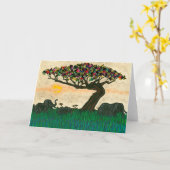 アフリカの飛行機の象 カード (黄色い花)