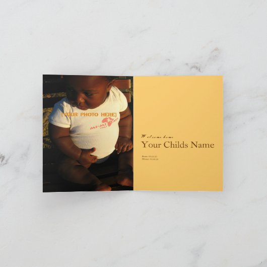 アフリカの養子縁組のお知らせカード 案内状 (内部)