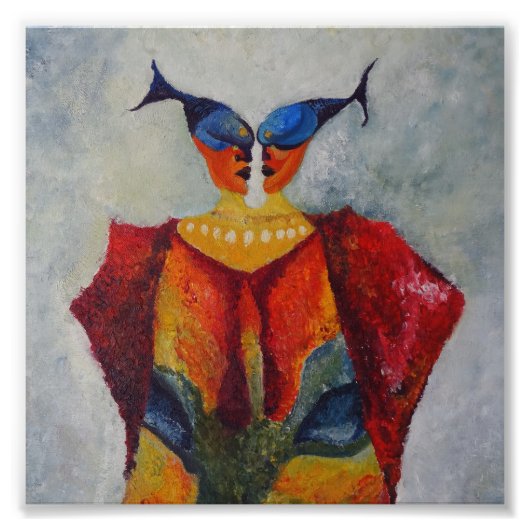 アフリカの魚の抽象芸術絵を描アートの写真 フォトプリント            (正面)