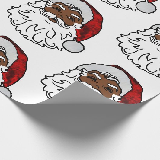 アフリカの黒いサンタクロース ラッピングペーパー (角)