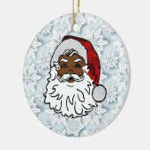 アフリカの黒いサンタスノーフレーク セラミックオーナメント (左)