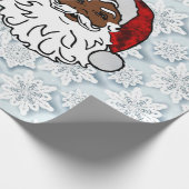 アフリカの黒いサンタスノーフレーク ラッピングペーパー (角)