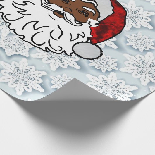 アフリカの黒いサンタスノーフレーク ラッピングペーパー (角)