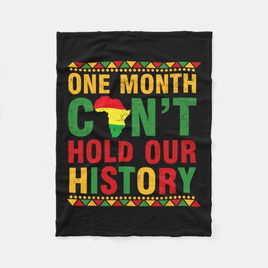 アフリカの黒い歴史の月1ヶ月は持ち越せない フリースブランケット (正面)