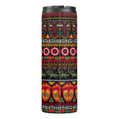 アフリカの黒い背景に装飾的な模様 タンブラー (裏面)