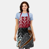 アフリカの黒人女性伝統ヘッドラップ エプロン (着用した状態)