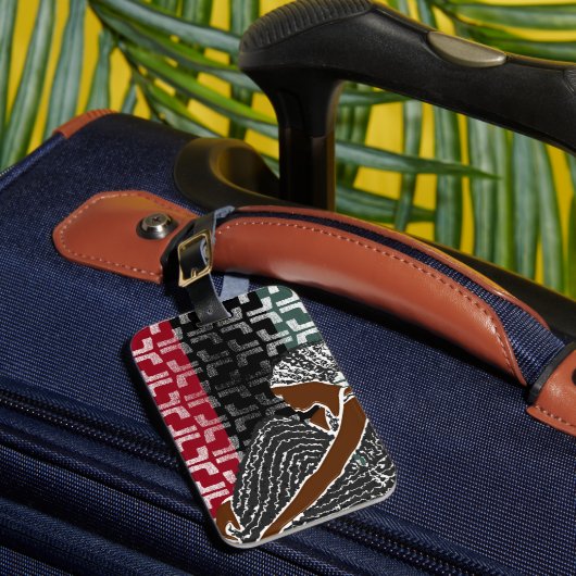 アフリカの黒人女性伝統ヘッドラップ ラゲッジタグ (正面インサイチュ1)