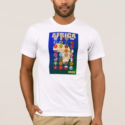 アフリカの2010年のサッカーのための修飾のチーム Tシャツ (正面)