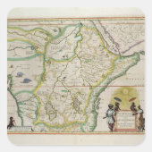 アフリカの5つの州を示すエチオピアの地図 スクエアシール (正面)