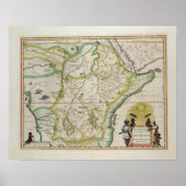 アフリカの5つの州を示すエチオピアの地図 ポスター (正面)