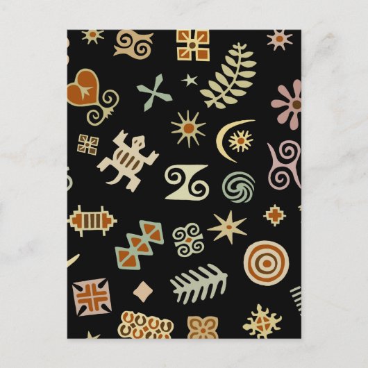 アフリカのAdinkraシンボル ポストカード (正面)