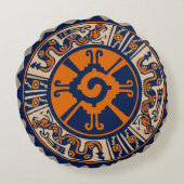 アフリカのAdinkraシンボル ラウンドクッション (裏面)