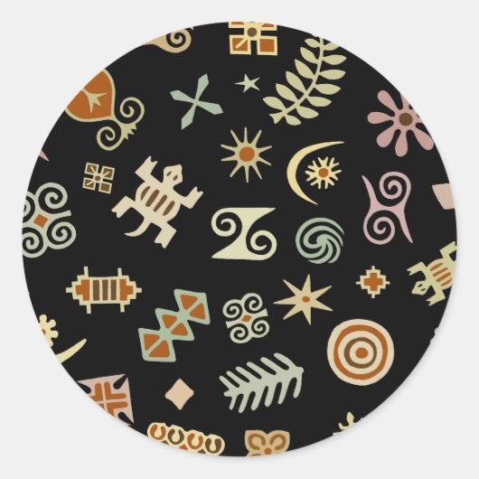 アフリカのAdinkraシンボル ラウンドシール (正面)