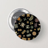 アフリカのAdinkraシンボル 缶バッジ (正面&裏面)