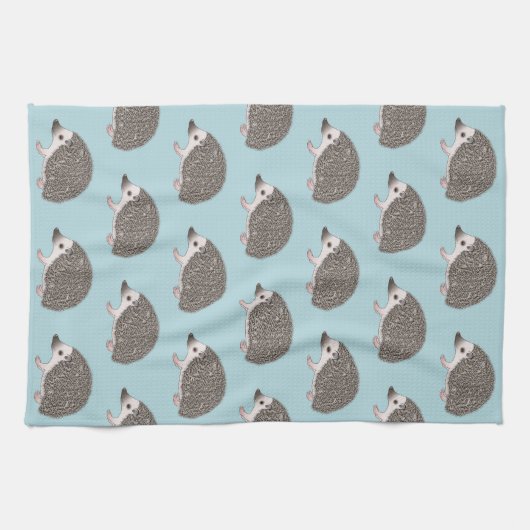 アフリカのPygmy Hedgehog漫画デザインパターン キッチンタオル (横)