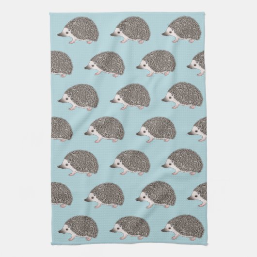 アフリカのPygmy Hedgehog漫画デザインパターン キッチンタオル (縦)