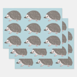 アフリカのPygmy Hedgehog漫画デザインパターン ラッピングペーパーシート