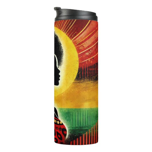 アフリカはっきりしたシルエットアートデザイン タンブラー (回転右)