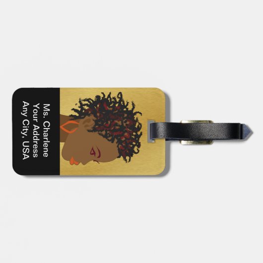 アフリカはねじれの荷物のラベルを編みます ラゲッジタグ (裏面横)