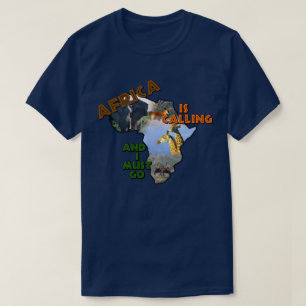 アフリカはアフリカの野生動物コラージュを呼んでいる Tシャツ
