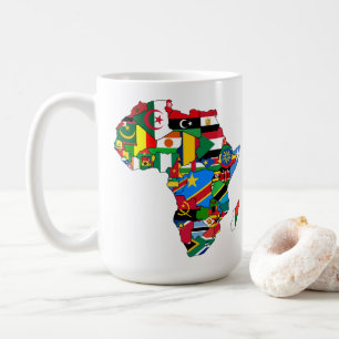 アフリカは大陸地図の国旗を呼んでいる コーヒーマグカップ