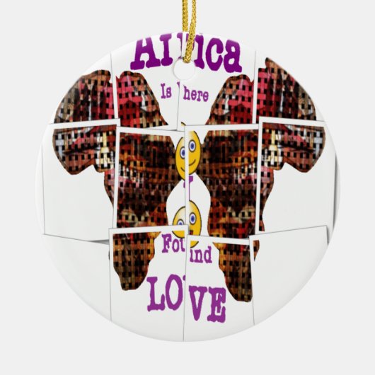 アフリカは愛を見つけた場所だ セラミックオーナメント (正面)