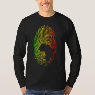 アフリカは私のDNAの指紋にあります アフリカのルーツ アフリ Tシャツ