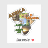 アフリカは野生生物大陸のコラージュを呼んでいる シール (シート)