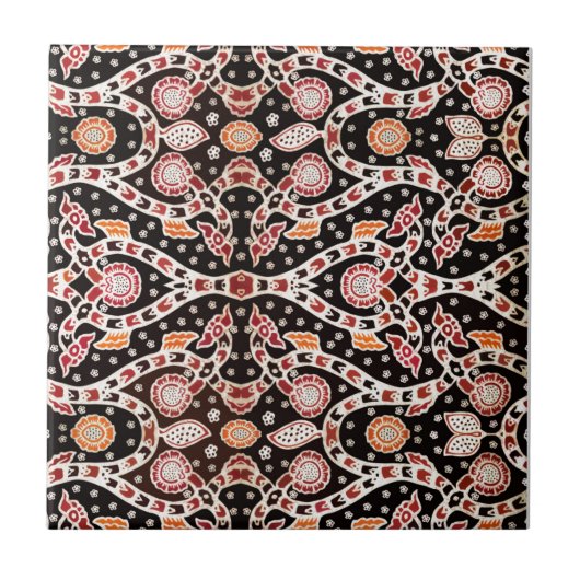 アフリカろうけつ染め登山アイビー タイル (正面)